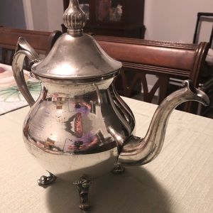 Vintage claw foot Silver teapot